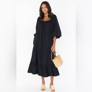 Show Me Your Mumu - Black Oversized Puff Sleeve Dress